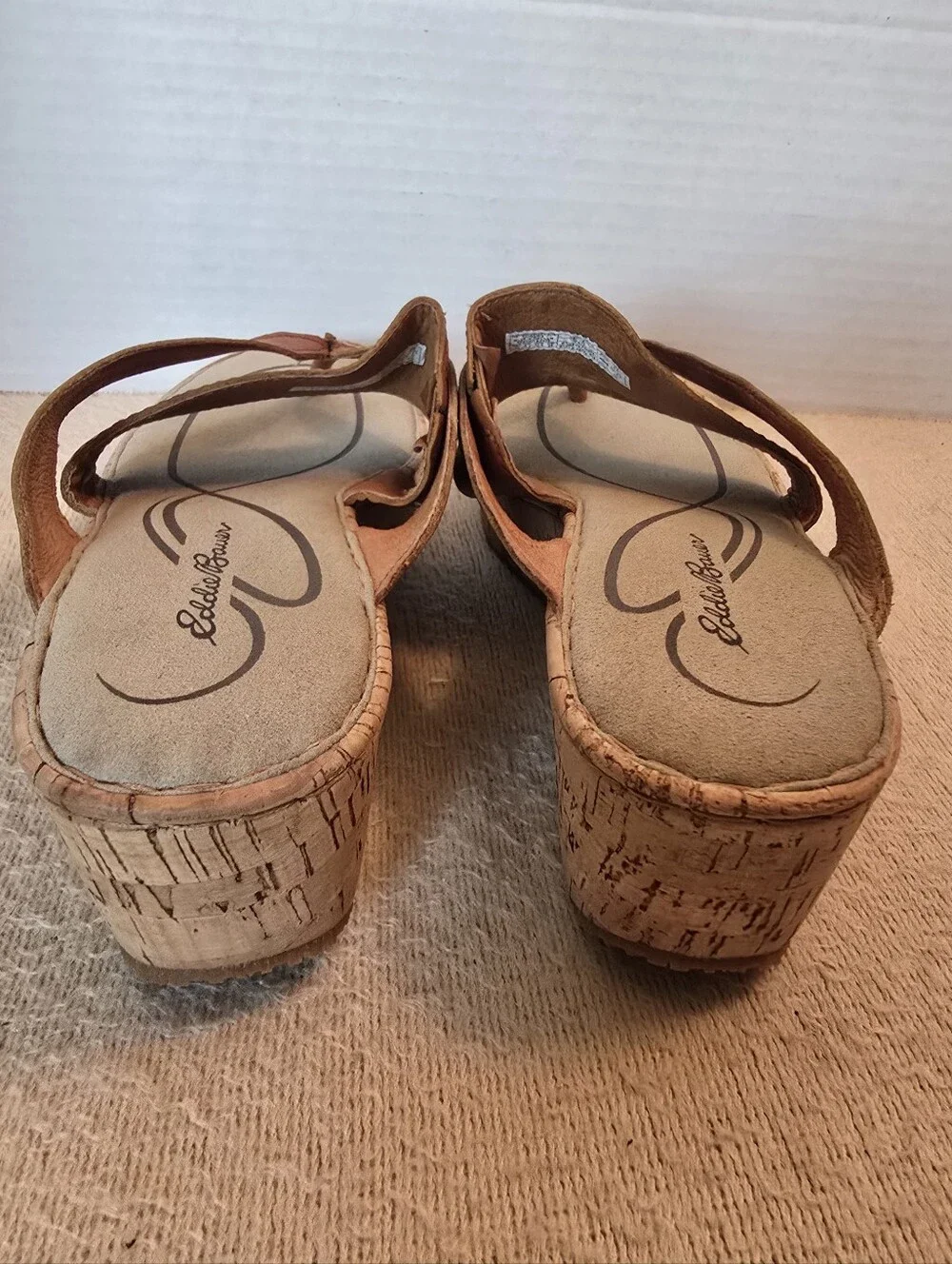 Eddie Bauer Tan Leather Wedge Sandals size 11